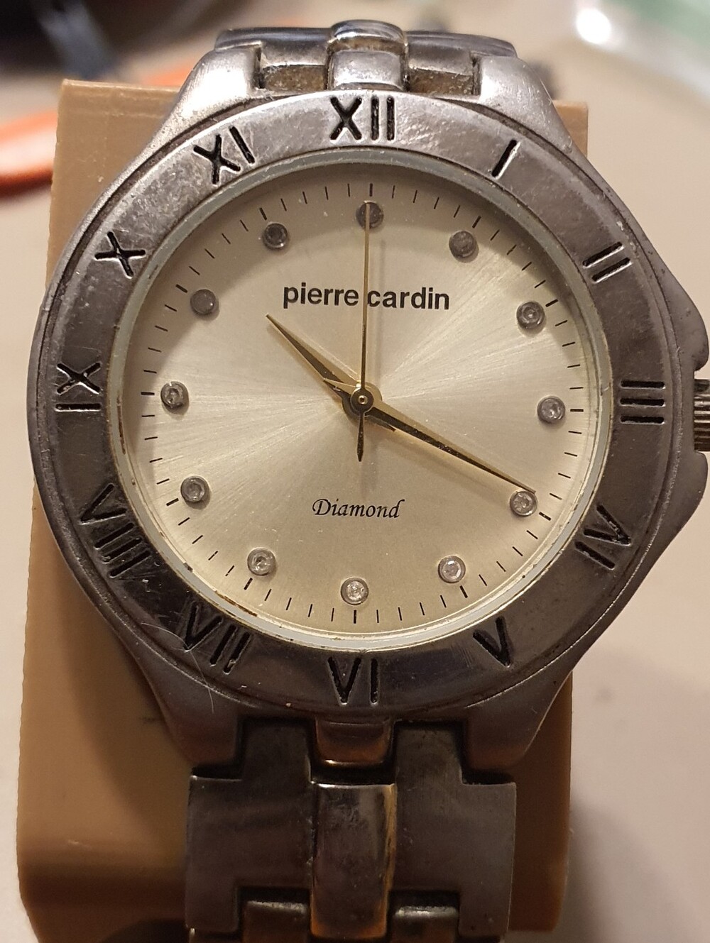 10/$20 Pierre Cardin Silver/Goldtone Diamond Stainless Steel Men's Watch